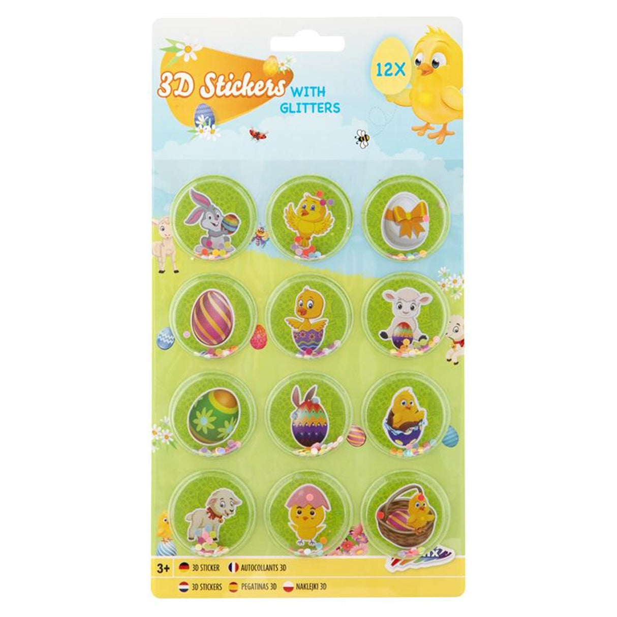 Grafix Easter 12 3D Glitter Stickers