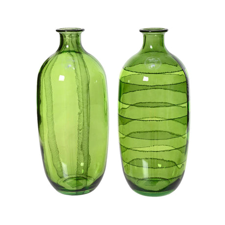 Decoris váza z recyklovaného skla výška 31 cm zelená