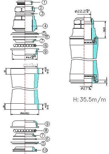 Tecora Ball Head Set Gazelle NM 22,2 41,4 27 Semi Gei