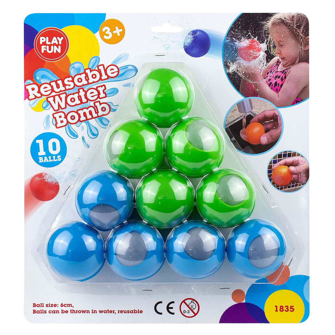 Playfun reusable water balls, 10 pcs.