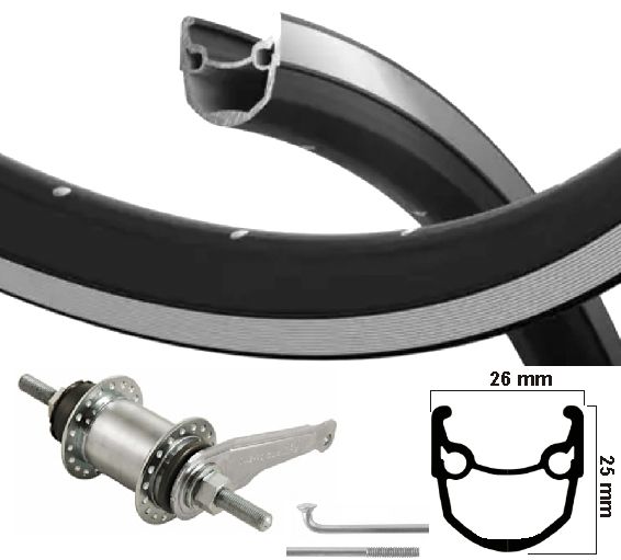 KGS Zadní kolo 28 palců (622) Stratos Rim Black Silver Shimano Brake Hub