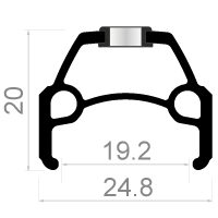 Rodi framhjul Connect 28 622*19 med snabb -färgare och rostfritt stål ekrar silver