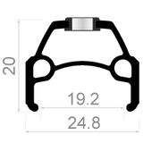 Rodi viischt Rad Connect 282 * 19 mat schnell -Tensionäre an Edelstol spillt Sëlwer