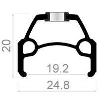 Rodi rim Connect 282 622 x 19c Aluminium 36 Lächer 14g Sëlwer