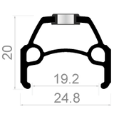 Rodi Front Wheel Connect 28 622 x 19 Rustfrit stål eger sort