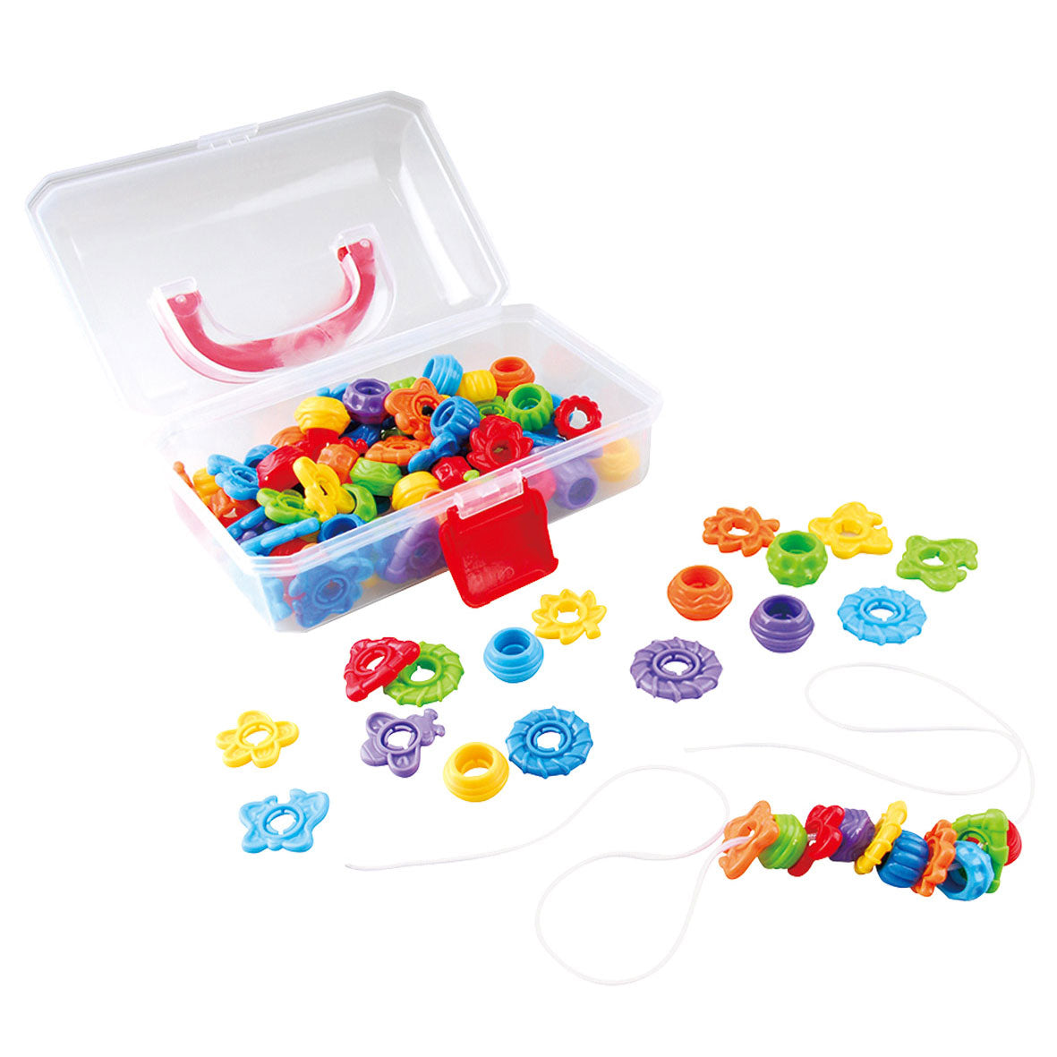 Play thread beads in suitcase, 150dlg.