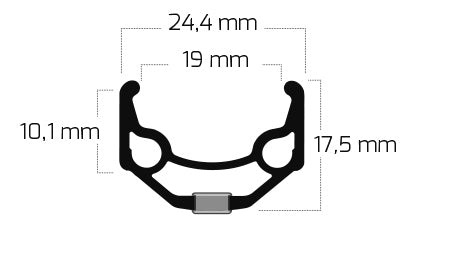 Ryde Velg Zac 19 26 559 x 19C aluminium 32 hull 14g svart