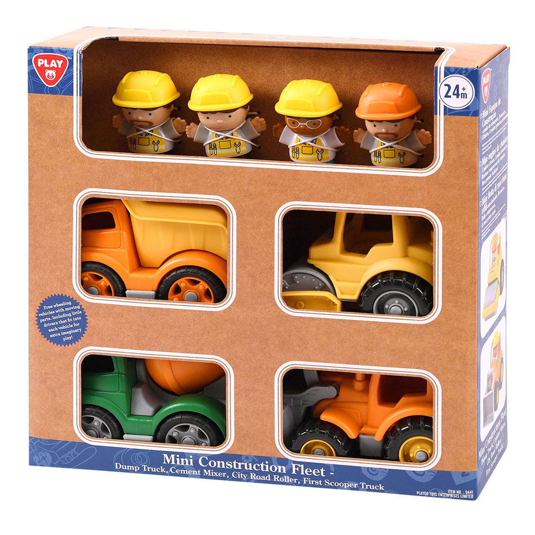 Gioca a mini veicoli da costruzione con figure Play Set, 8DLG.