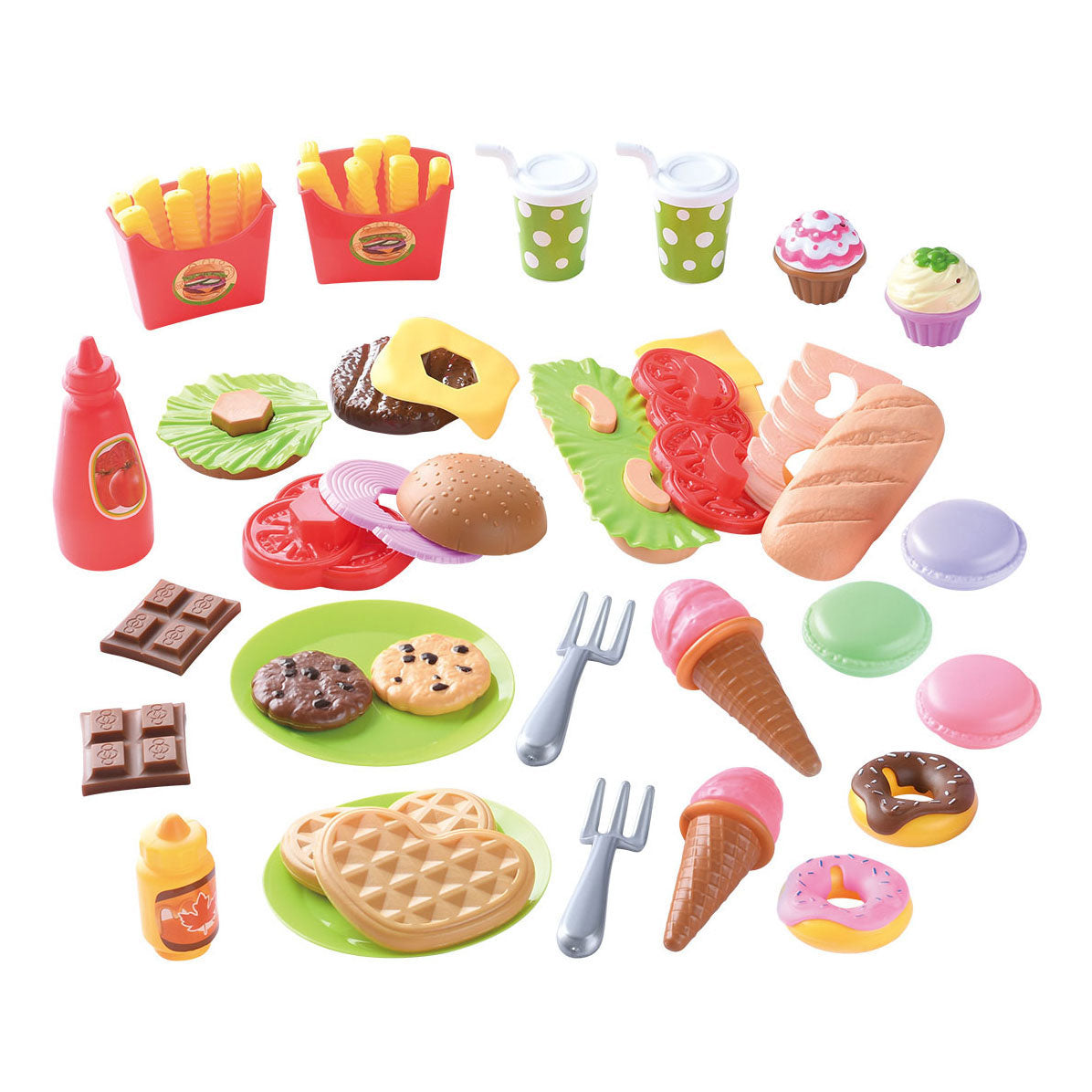 Spill Toys Food Lunch and Snacks Play Set, 60dlg.