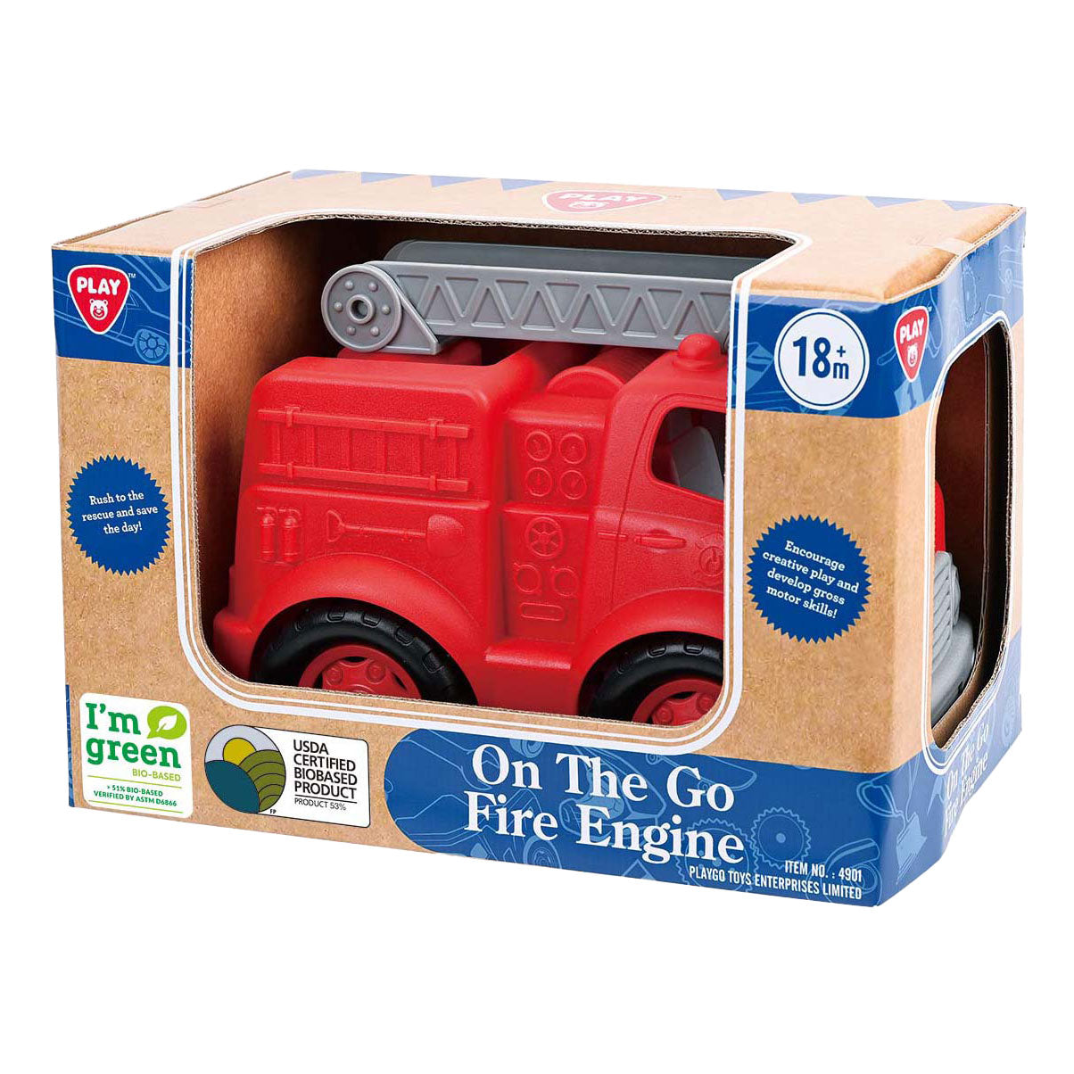 Playgo bio-based fire truck red - 28cm
