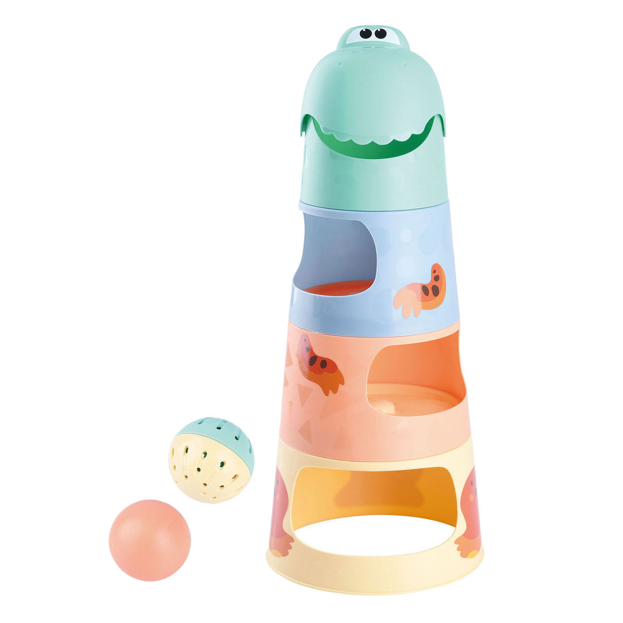 Play dino stacking tower with balls, 6dlg.