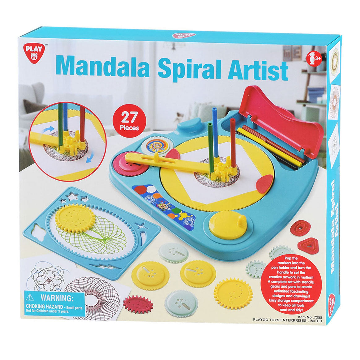 Igrajte set z znaki Mandala Spirograph and Predloge, 27dlg.