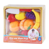 Playgo cut fruit in a sturdy plastic basket.