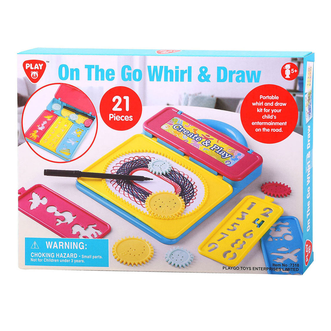 Play portable spirograph and templates drawing board, 21dlg.