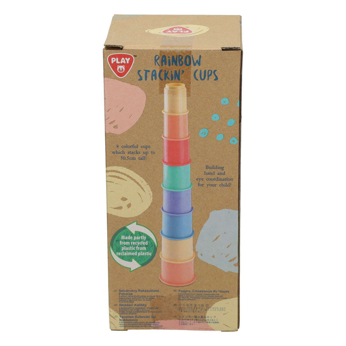 Playgo stacking blocks rainbow - 8 pieces.