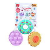 Brinquedos sensoriais Playgo flor e donut e pop-it - 3 partes.