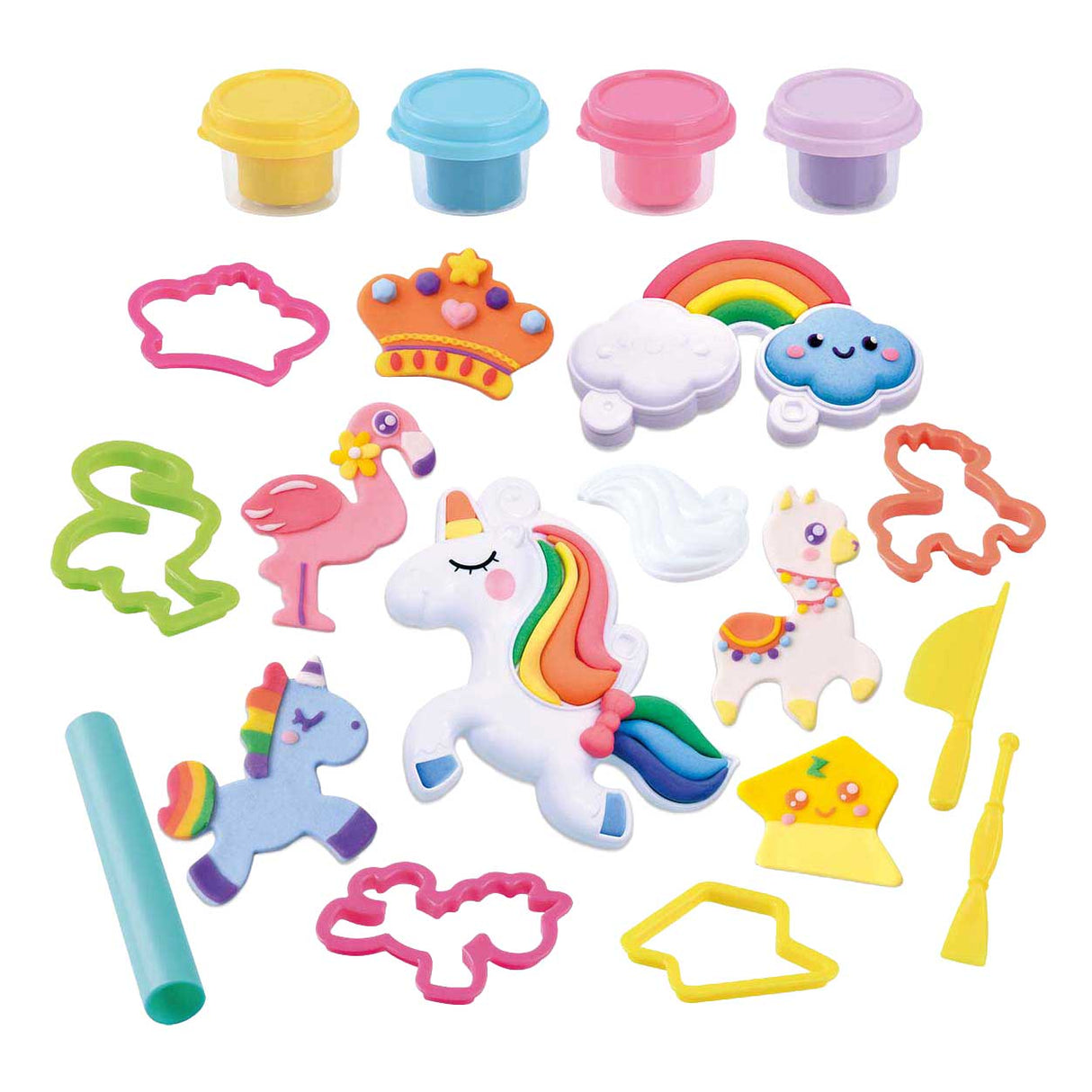 Playgo fairy tale unicorn clay set - 4 clay pots
