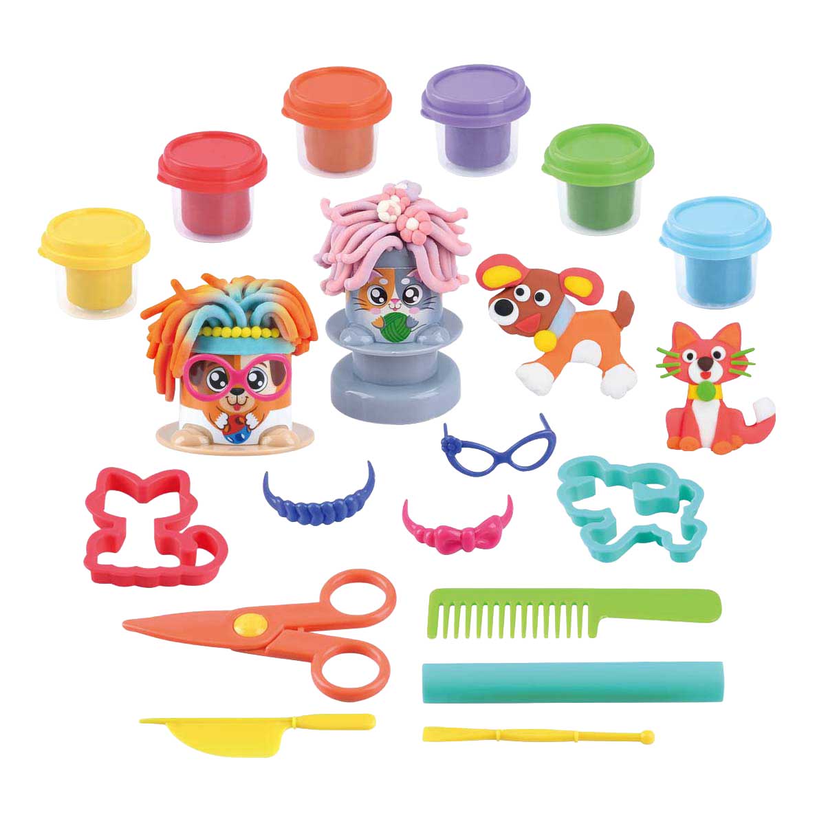Playgo junior pet groomer clay set - 6 clay pots
