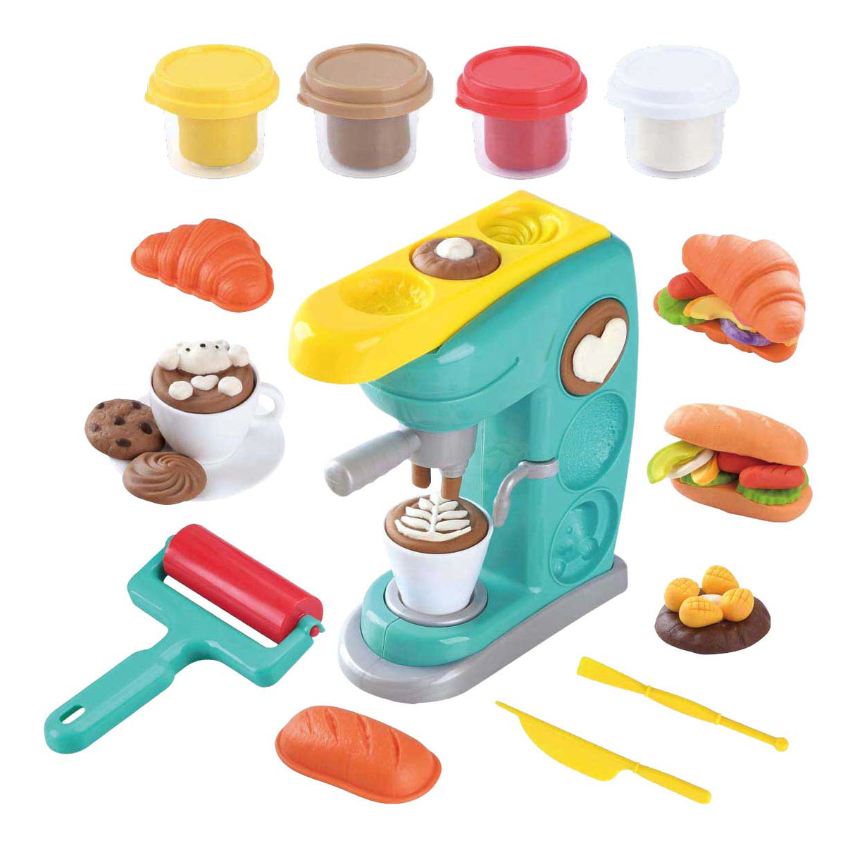 Playgo coffee maker clay set - 4 clay pots