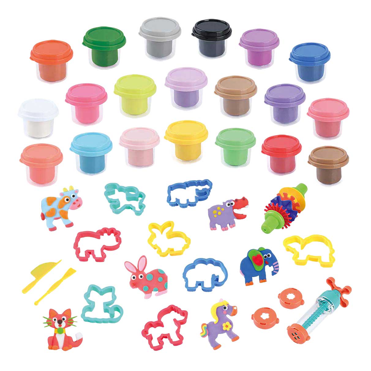 Playgo Luxus Handwierk Lehm Set - 20 Lehmdëppen