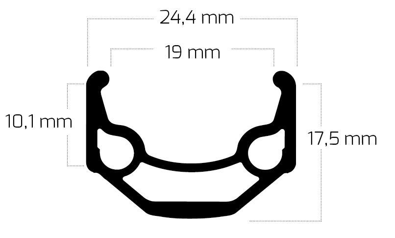 Ryde Velg Zac 19 28 622 x 19C Aluminium 36 Löcher 14g Schwarz