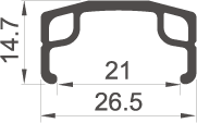 Rodi rim parallex 222 x 21C Aluminium 36 Lächer 14g Sëlwer