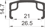 Rodi Voorwiel 28 622*21 Parallex zilver