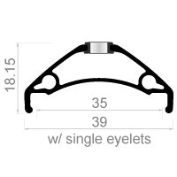 Rodi Velg TRYP 35 27.5 584 x 35C aluminium 32 gaats disc zwart