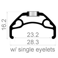 Rodi Rim BlackRock 23 28 29 622 x 23C Aluminij 32 luknje 14g črna