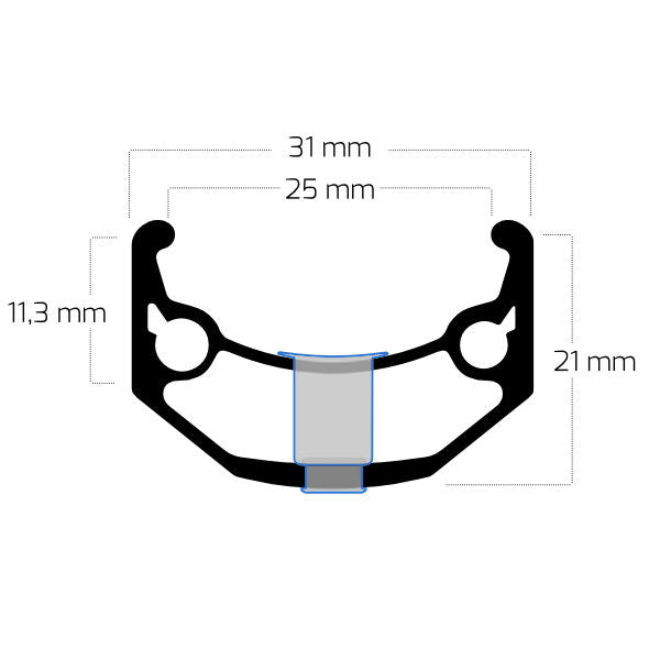 Ryde Velg ZAC Bull 28 29 622 x 25C aluminium 36 gaats 14G zwart geslepen