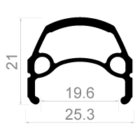 Rodi Velg 19 28 622 x 19c 36 otvory 14g černé s ráfkem -gradem