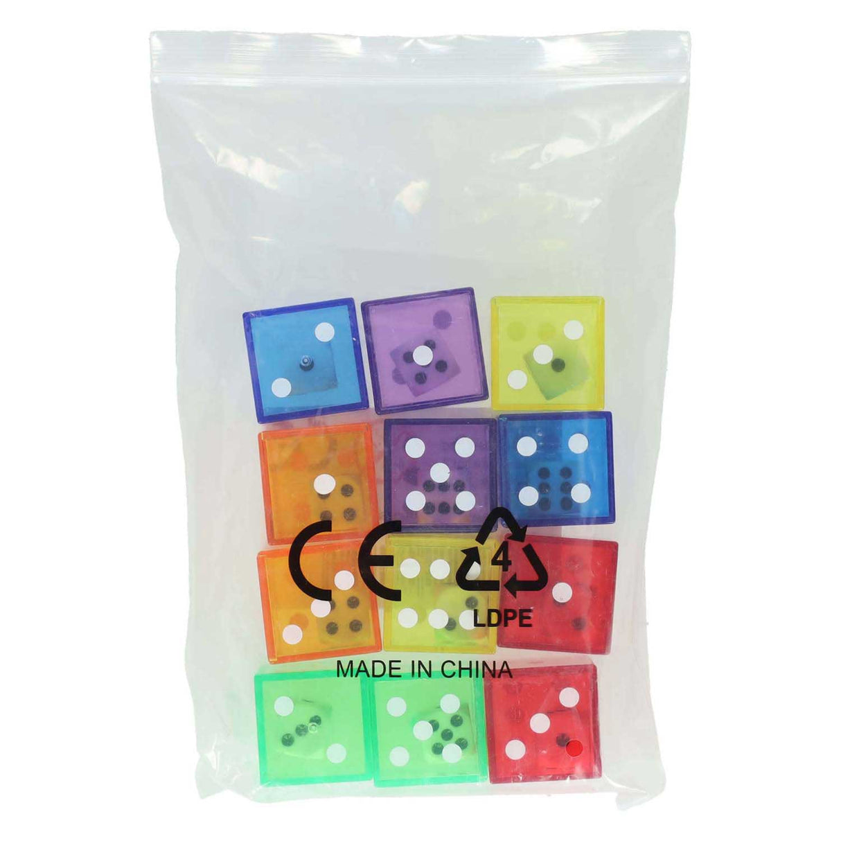 Transparent double dice 2in1 - 6pcs.