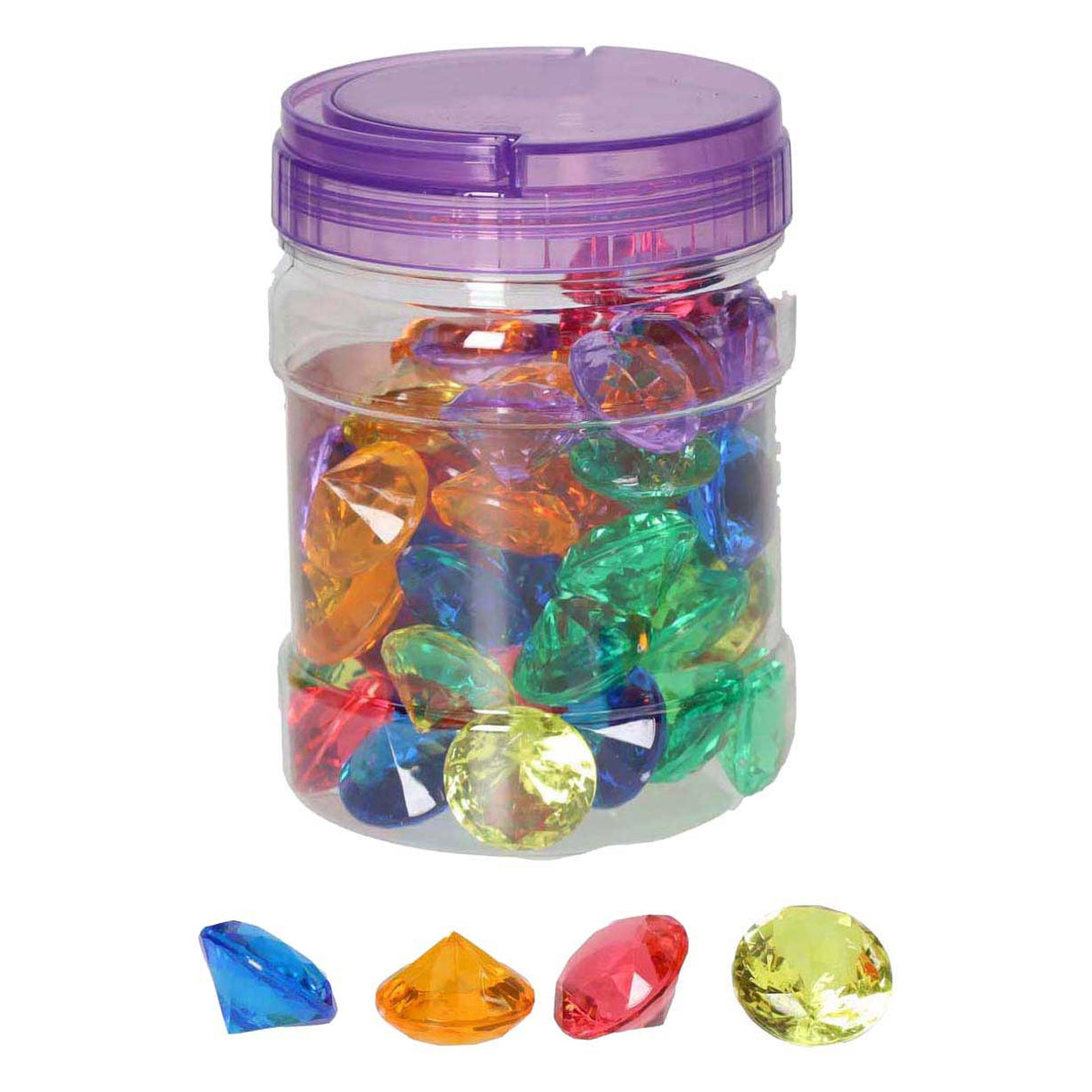 Colored transparent play diamonds - 60 pcs.