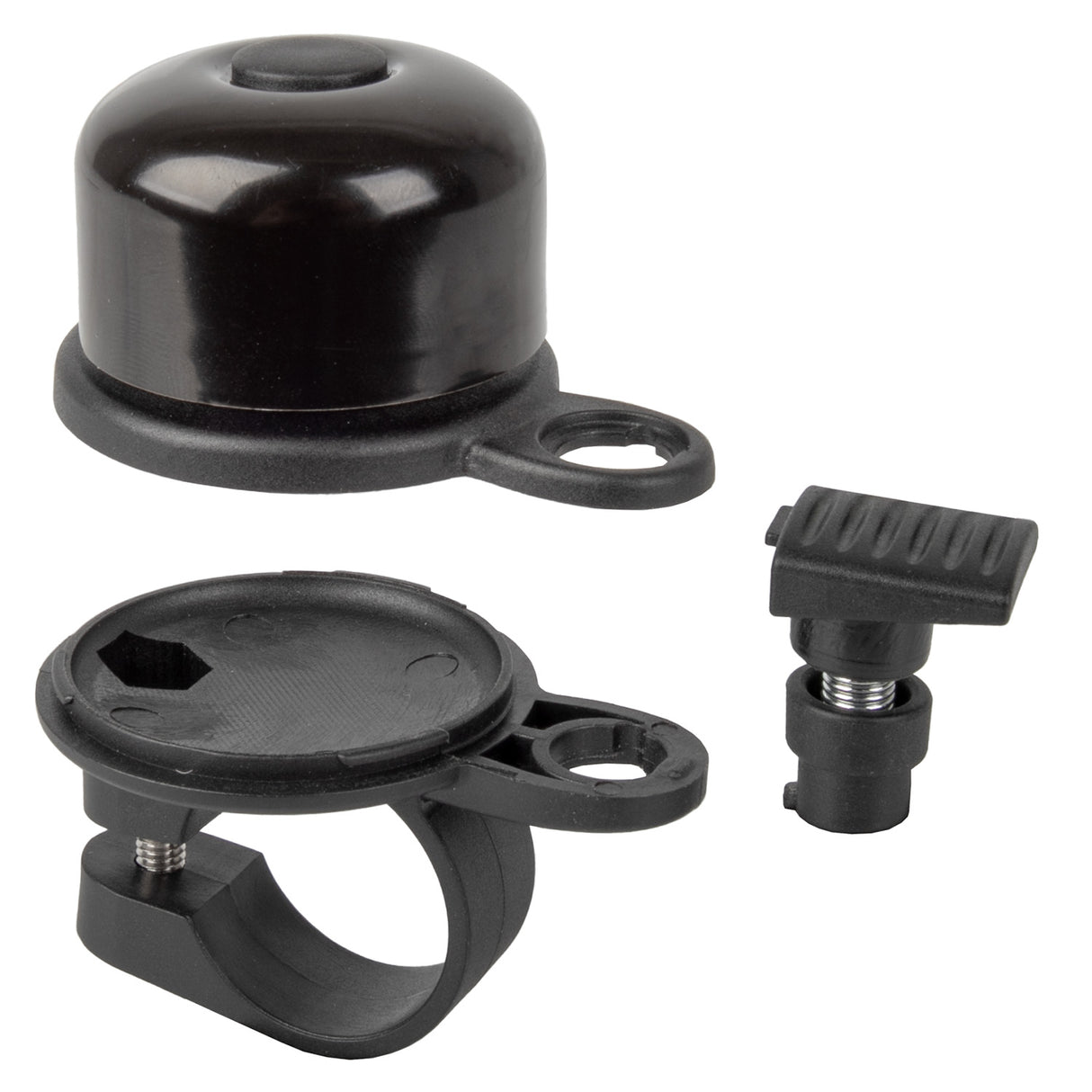 Cloche de vélo avec support de saut Ø31,8 mm noir