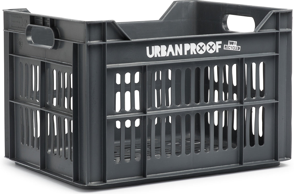 UrbanProof Fietskrat Recycled 30 liter polypropyleen asgrijs