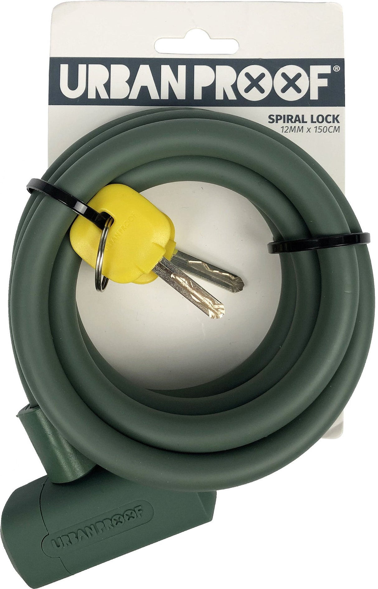 Urbanproof Spiral lock 12mm*150cm matte green