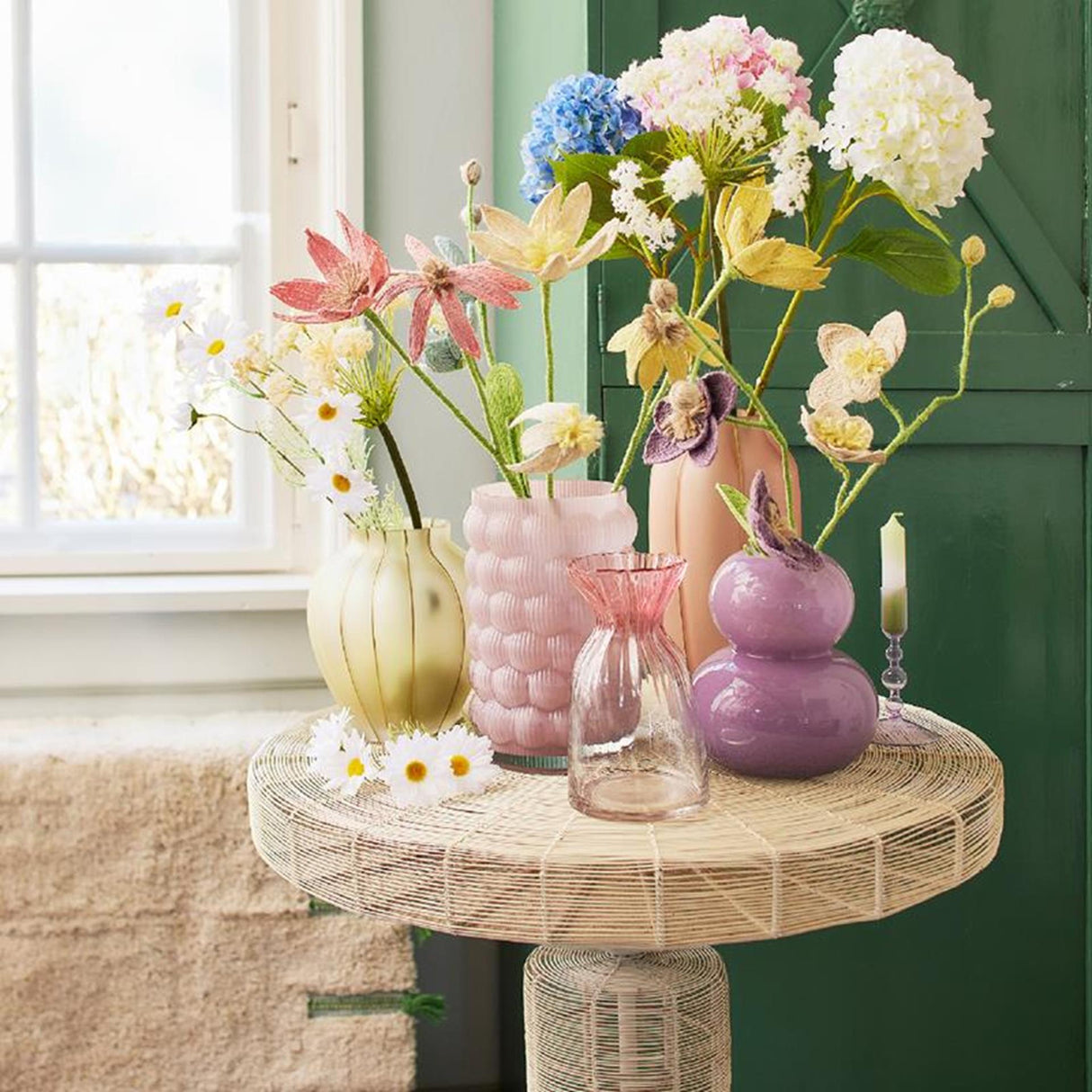 Decoris Vase Glas h20,5cm weich rosa