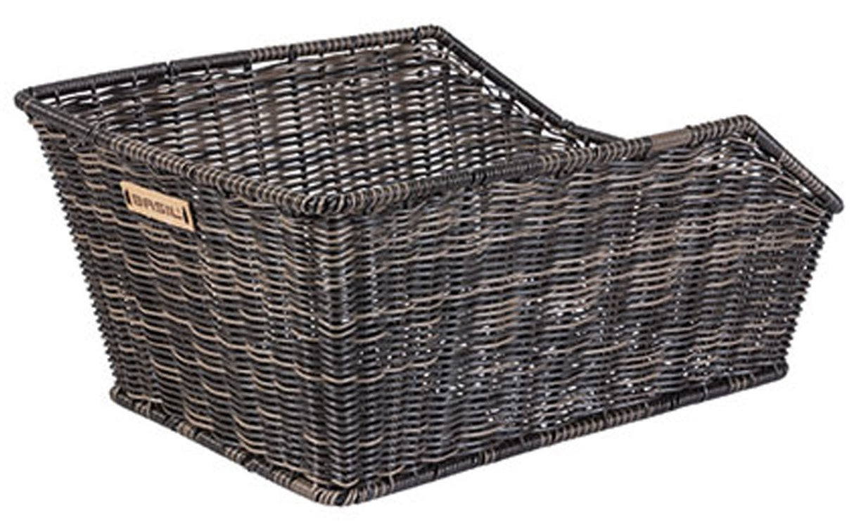 Basil Cento Rattan Look WSL - Bicycle Basket - På baksiden - inkludert Basil WSL System - Brown