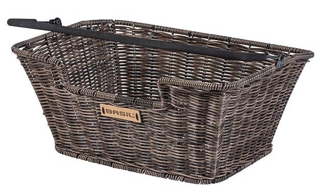 Basil Capri Rattan Look - Bicycle Basket - On the Back - Brown