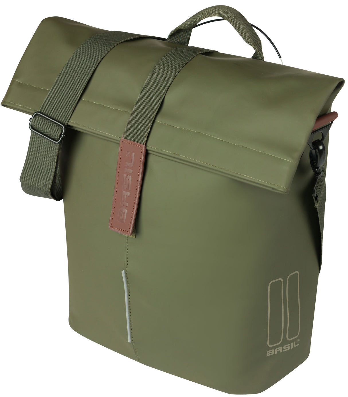 Basilien Velo-Shopper Stad Mikstlat 14-16 Liter 11 x 29 x 36 cm - Mo. mess Green