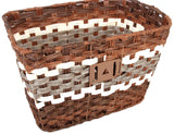 Volare Braided Wicker Bicycle Basket L 36 x 27 x 21 cm mørkebrun