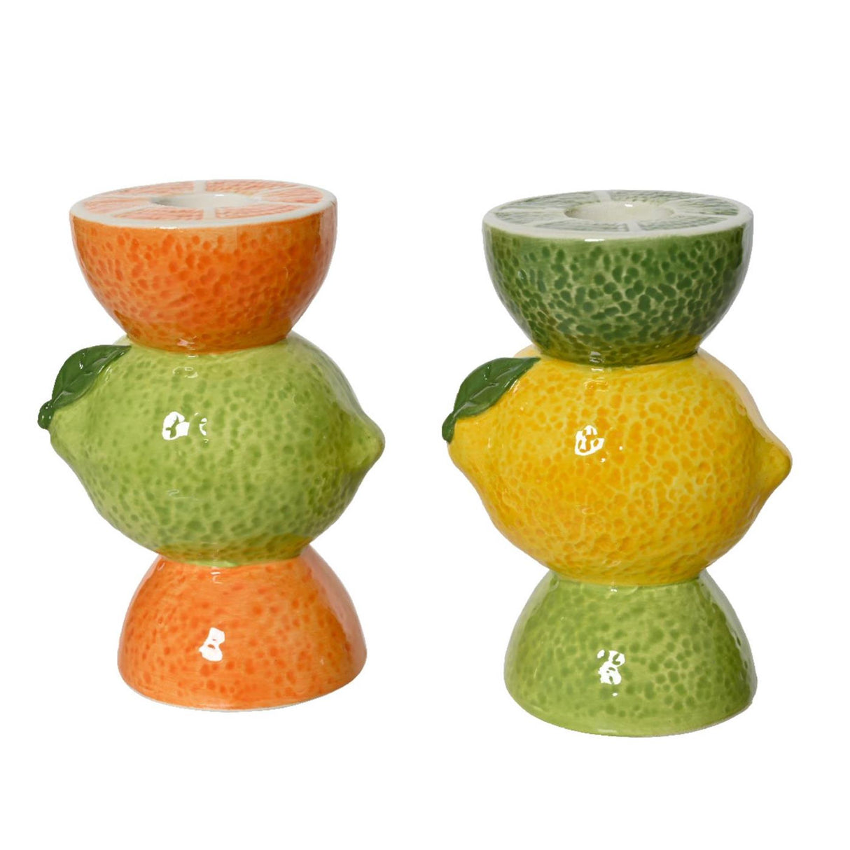 Decoris candlestick fruit stack h10.8cm