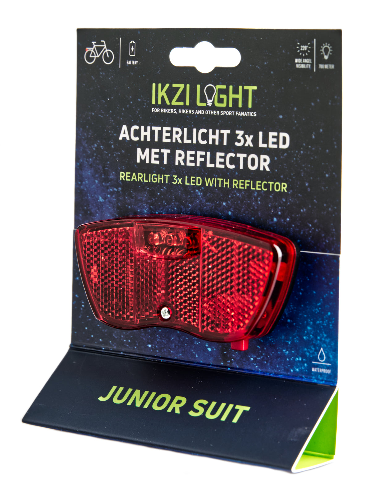 Ikzi Ikzilight juniorské zadní světlo Mini 3-LED 80 mm na mapě