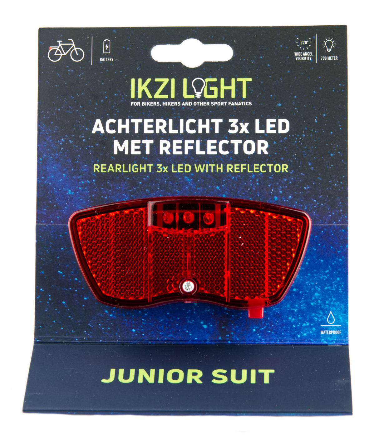 Ikzi Ikziilight junior posteriore leggero mini da 80 mm a 3 led su mappa