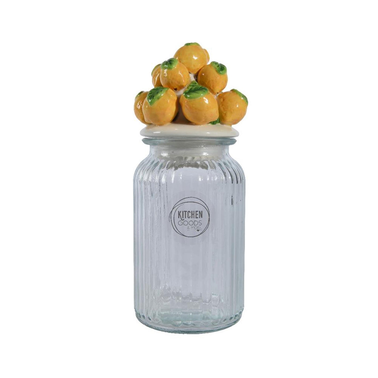 Decoris storage jar lemon h27cm glass earthenware