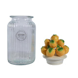 Decoris storage jar lemon h27cm glass earthenware