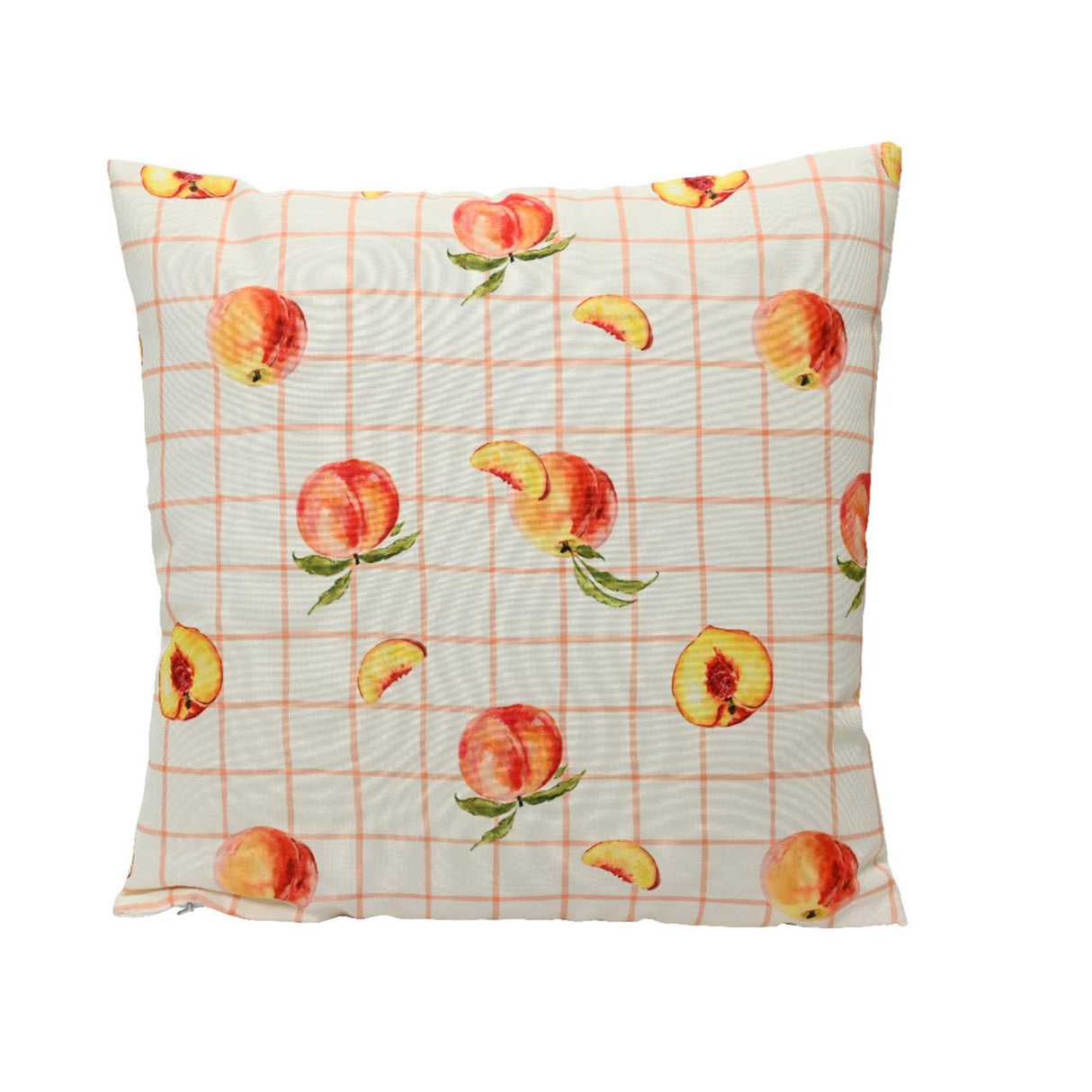 Decoris kussen polyester outdoor 45x45cm multi perzik dessin