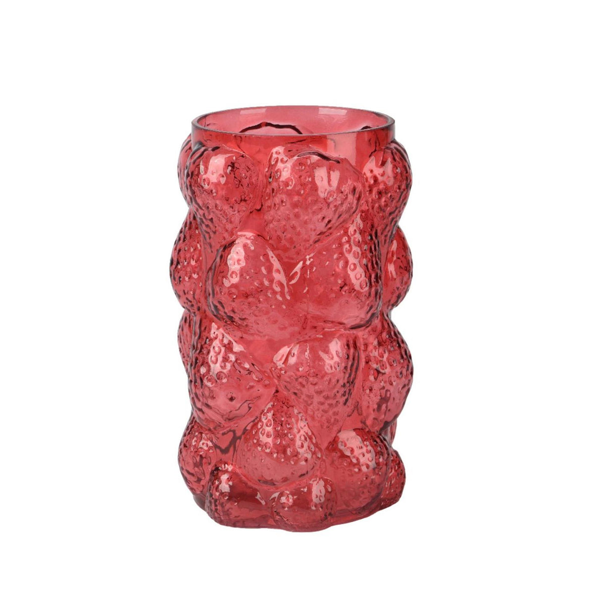 Decoris Vase Glas h23cm roude Erdbeere