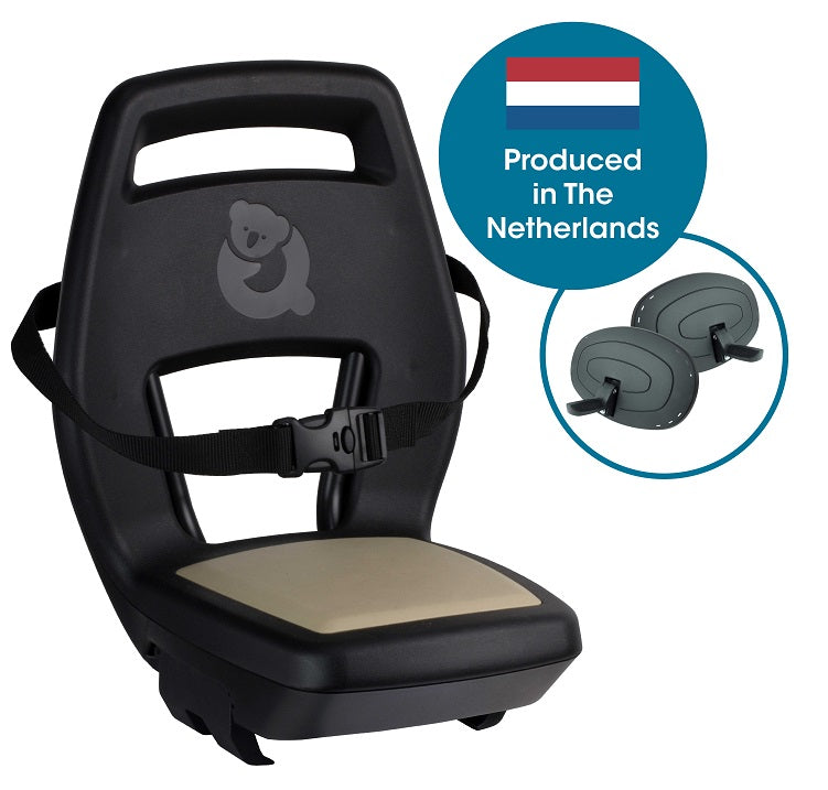 Qibbel Q344 Asiento trasero 6+ Junior con reposapiés y placas de protección Negra