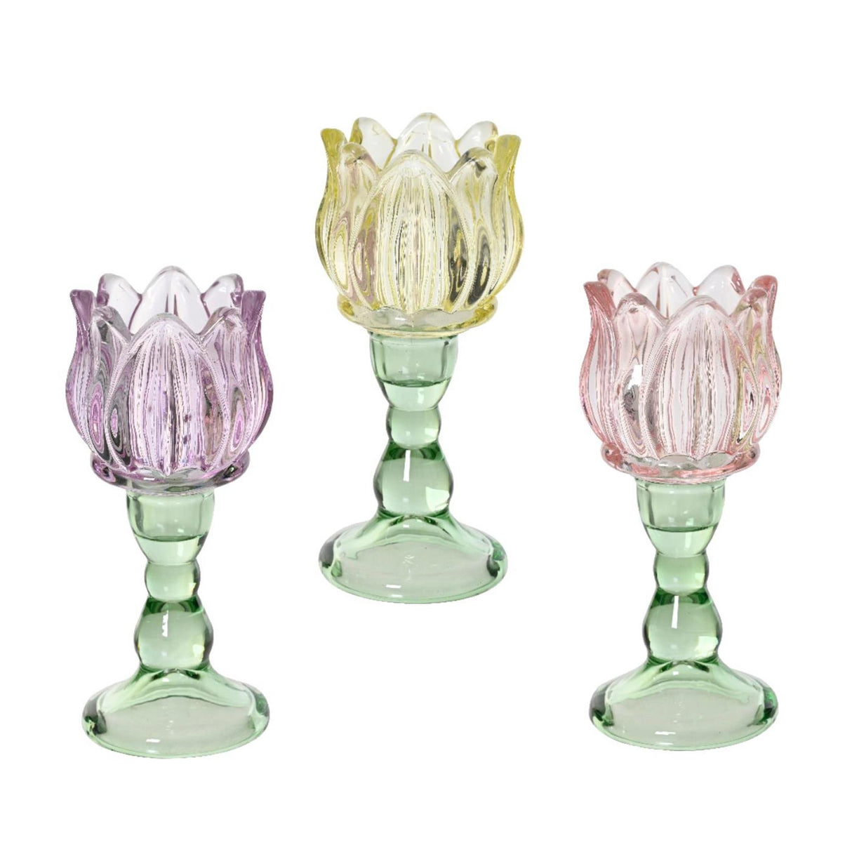 Decoris Téiliichthalter Glas Tulp h16cm